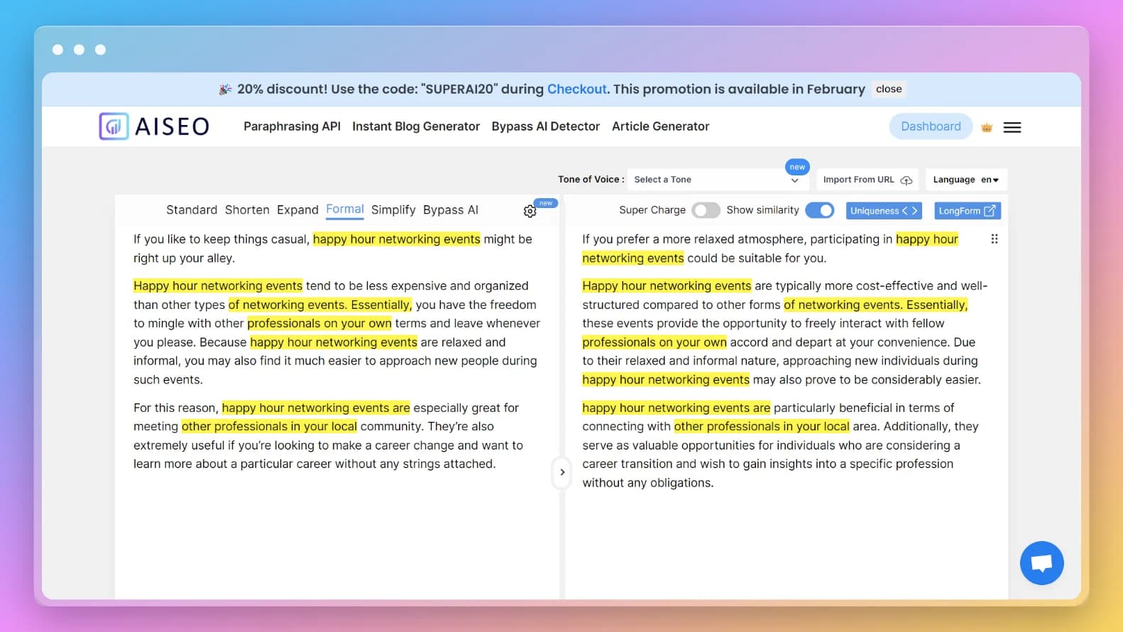 Enhance Originality: Infuse uniqueness into every sentence
