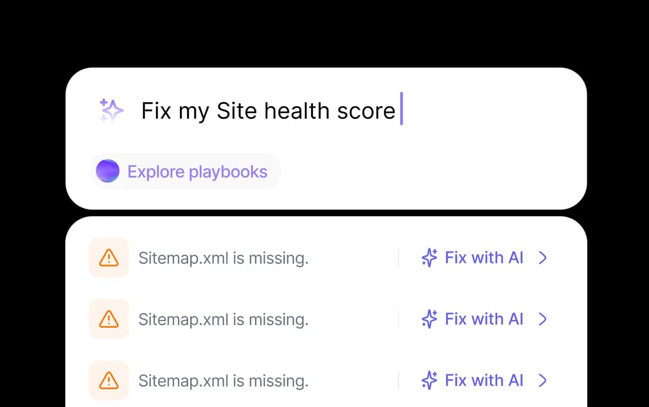 SEO audit issue list with one-click AI fixes