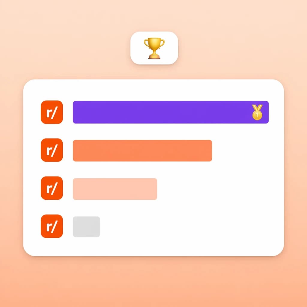 Compatibility scores across subreddits: 9.2 perfect fit, 7.5 good, 5.1 moderate, 3.4 low